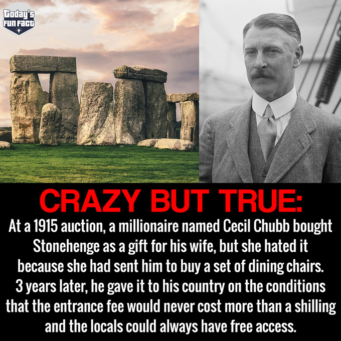 At A 1915 Auction, A Millionaire Named Cecil Chubb Bought Stonehenge As A Gift For His Wife